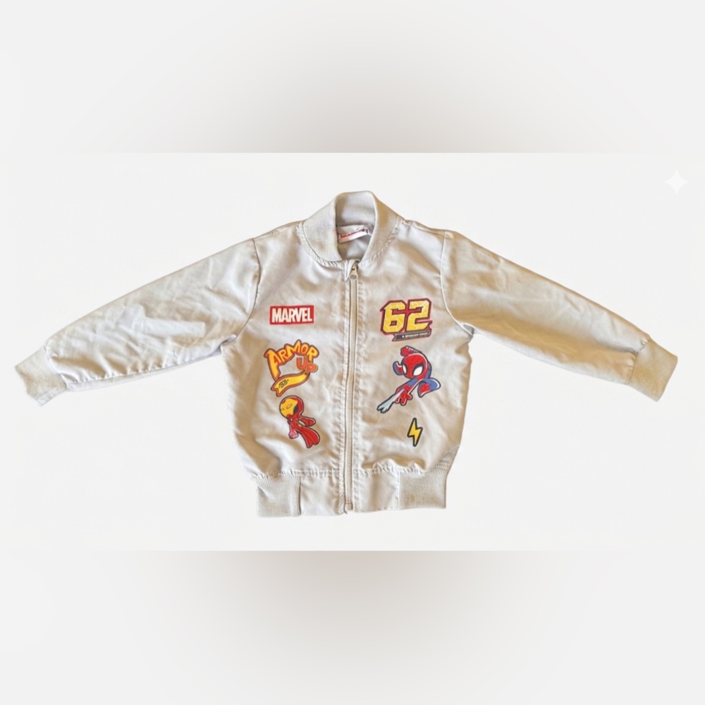 Marvel Disney Toddler Bomber Flight Jacket - Ironman & Spider-Man
